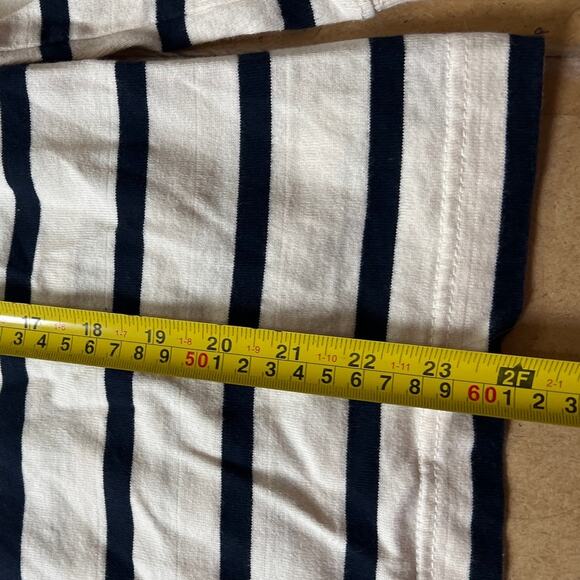 Sperry Top-Sider full Zip Hoodie White/Navy Blue Striped Sweatshirt Mens Large - Picture 4 of 6